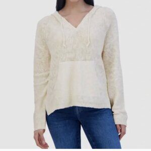 NWT Lucky Brand Women's Natural cream Pullover Baja Hoodie Sweater
